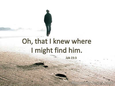 Oh, that I knew where I might find Him.